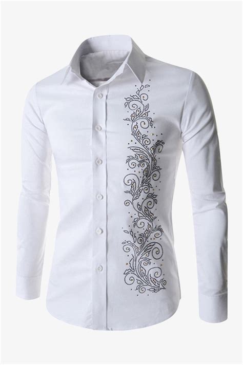 designer embroidered men's dress shirt.